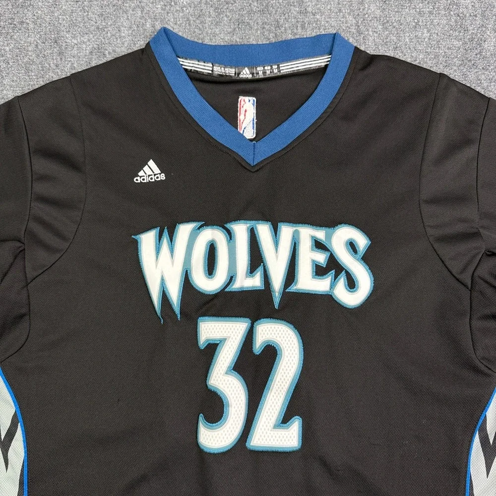 Adidas Swingman Jersey Men's M +2 Karl Towns 32 Timberwolves NBA Black Stitched